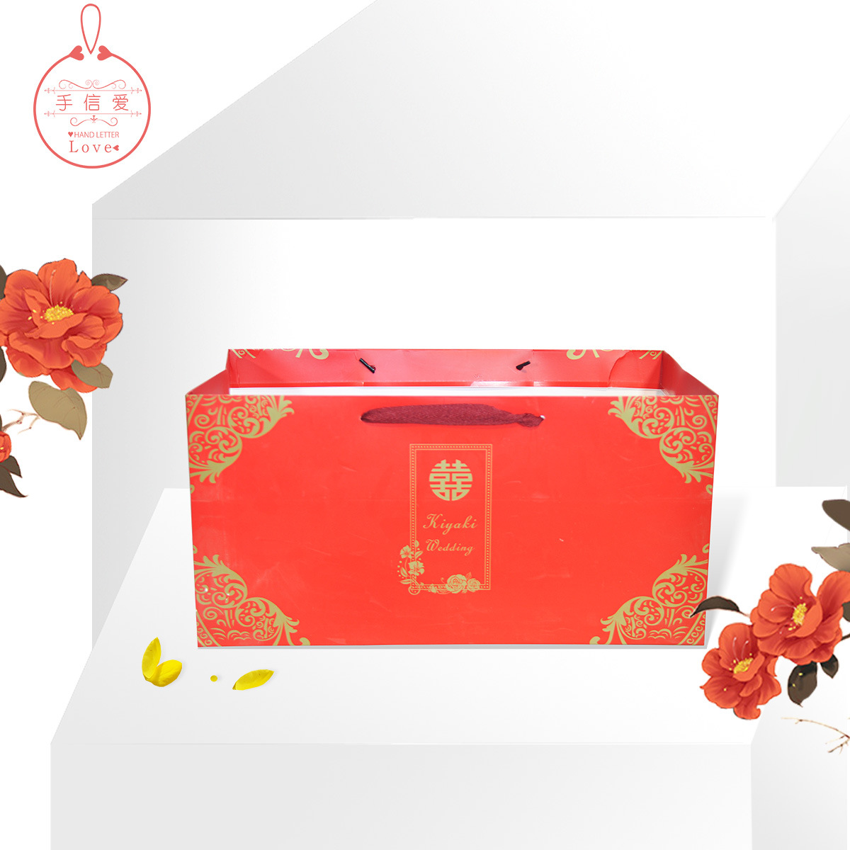 伴手禮成品 歐式喜糖盒拉菲草 婚慶糖果盒 婚禮伴手禮盒 喜禮批發