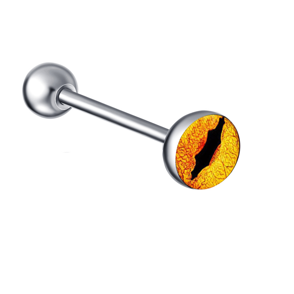 Mixed Color Pattern Stainless Steel Straight Barbell Tongue Piercing Jewelry Insect Style Ethnic detail image 10