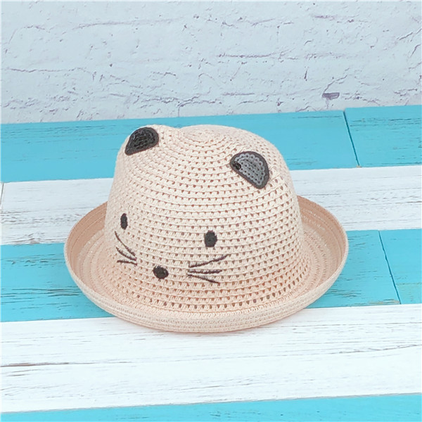 Children Unisex Cute Cartoon Crimping Straw Hat display picture 4