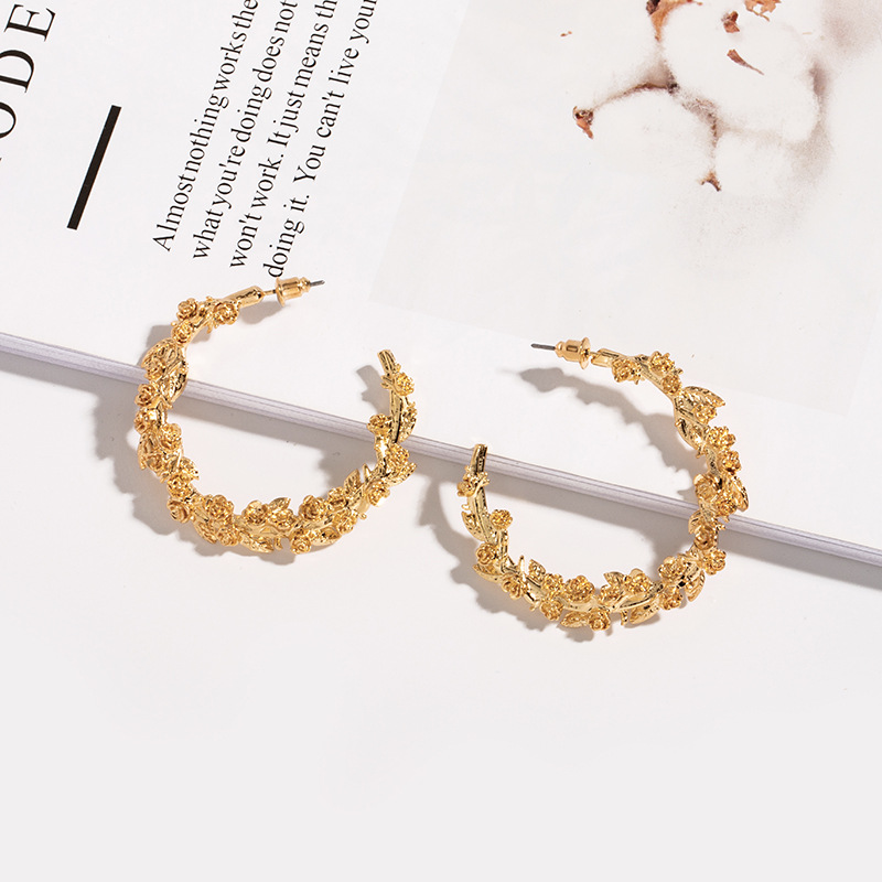 Retro Circle Alloy Pearl Earrings display picture 12