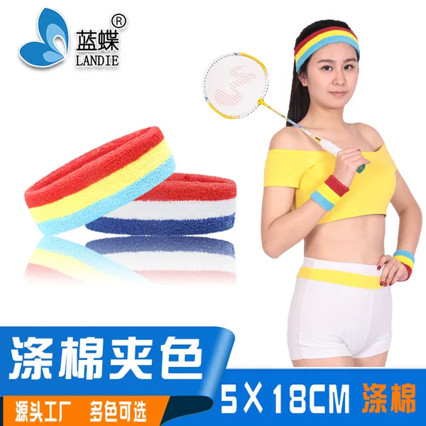 Polyester cotton clip color headband men's and women's sports sweat absorbent towel sweat belt hair belt sweat guide belt manufacturers wholesale cross-border generation hair