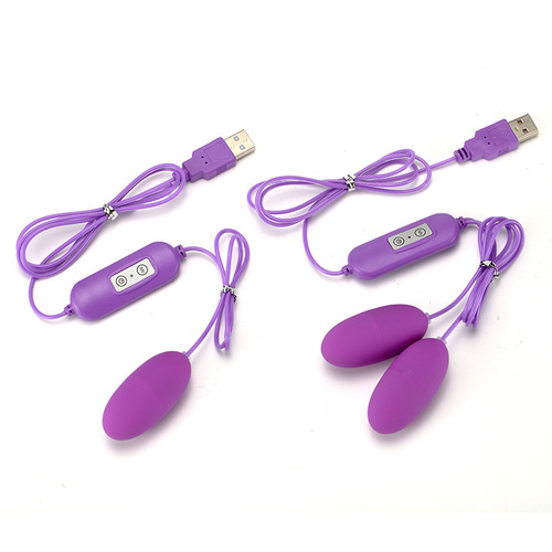 USB variable frequency single jump double vibrator remote control double vibration in-line charging vibrator adult sex toys wholesale
