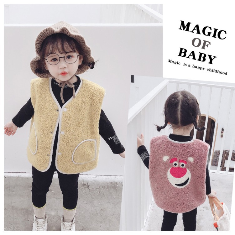 女童马甲冬季外穿洋气3一4岁女宝宝两面穿加绒背心婴儿坎肩秋冬|ms