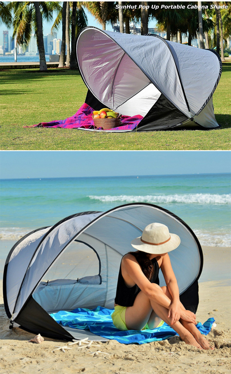Seaside Holiday Beach Tent Sunscreen and Sunshade Fully Automatic Quick Open Outdoor Foldable Fishing Double Tent