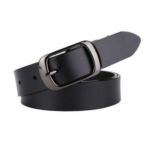 Retro genuine leather belt for women, cowhide black buckle, jeans-friendly, versatile decorative casual belt for women, factory wholesale