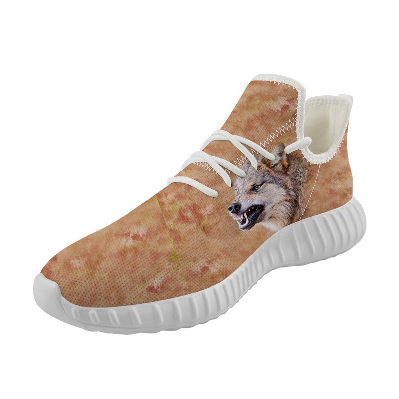 Owl Wolf Tiger Leopard Crocodile Dinosaur Pattern One Piece Printing Yeezy Trendyy Men's Shoes Sneakers Export