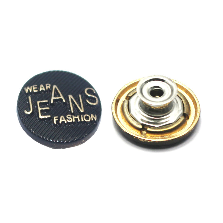 Convex logo with thread personality design alloy denim buckle best-selling denim buckle