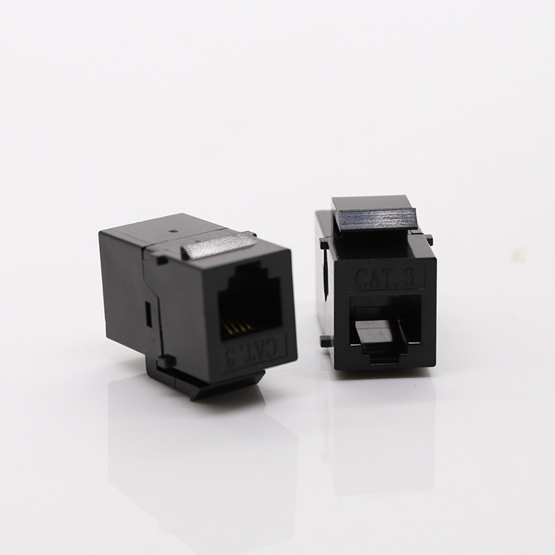 RJ11电话线连接器双通头 电话直通头模块 对接头 电话模块