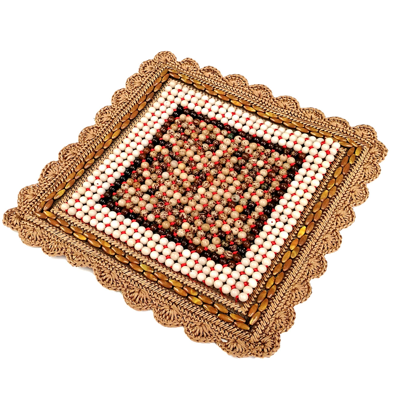 Летний кружевной ручной крючок Bodhi root Автомобильная подушка для сиденья офисная Подушка крутая Подушка квадратная Подушка из бисера