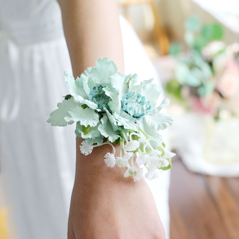 批发韩式新娘伴娘手花腕花 新郎结婚胸花礼品包装鞋帽服饰花饰