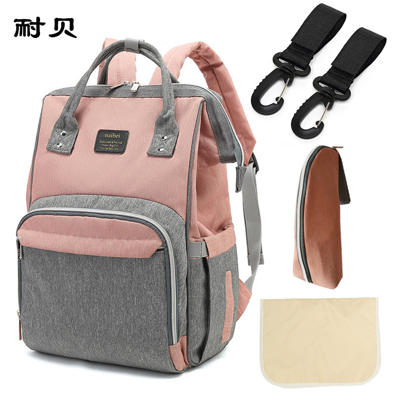 耐貝 新款多功能時尚雙肩媽咪包大容量母嬰用品防水背包跨境爆款
