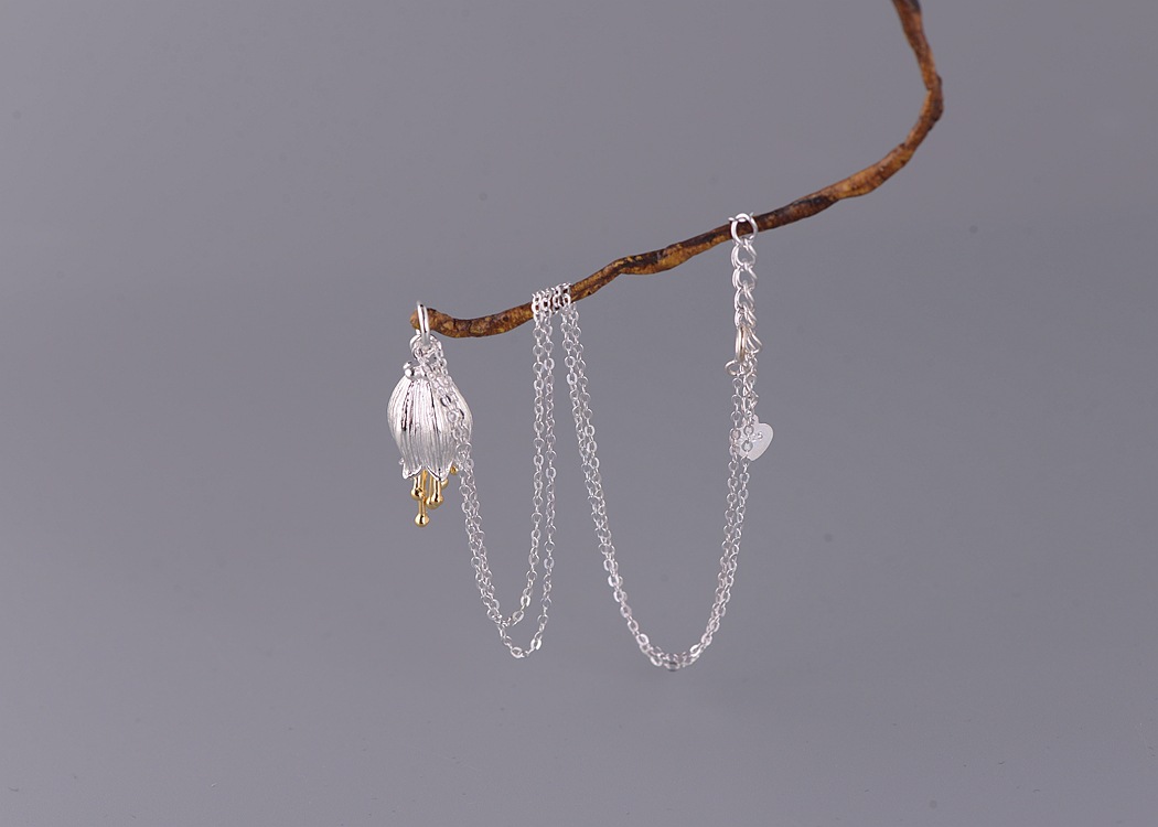 s925 Silver Flower Pendant Necklace Image 4