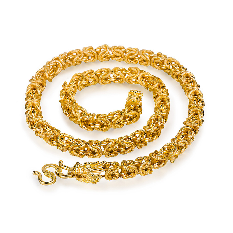 Launda cloth pattern dragon robe large necklace fashion sand gold…