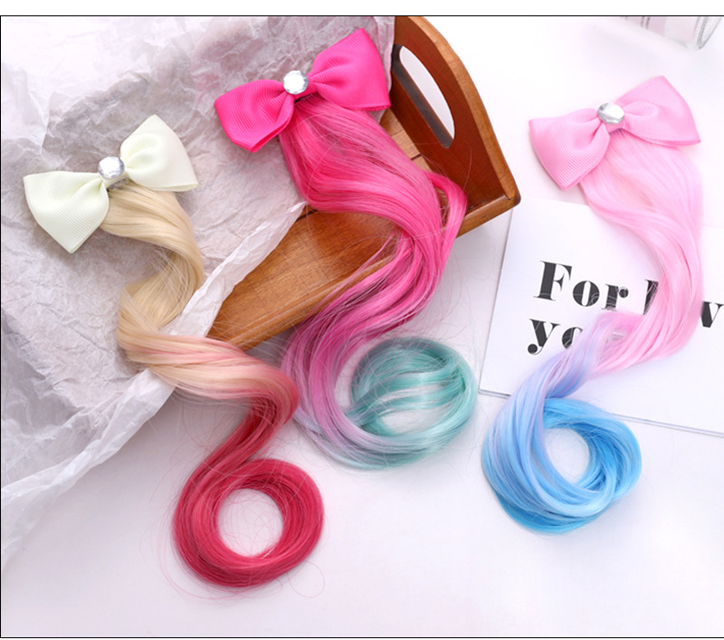 Kindermode Farbe Bowknot Perücke Haarnadel Koreanische Mädchen Baby Enten Schnabel Clip Kopfschmuck Pony Clip Haarschmuck display picture 8