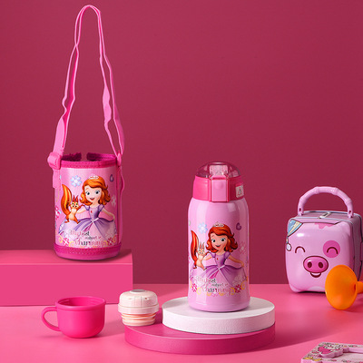 迪士尼儿童保温杯带吸管两用水杯男女婴幼儿园宝宝小学生水壶水瓶