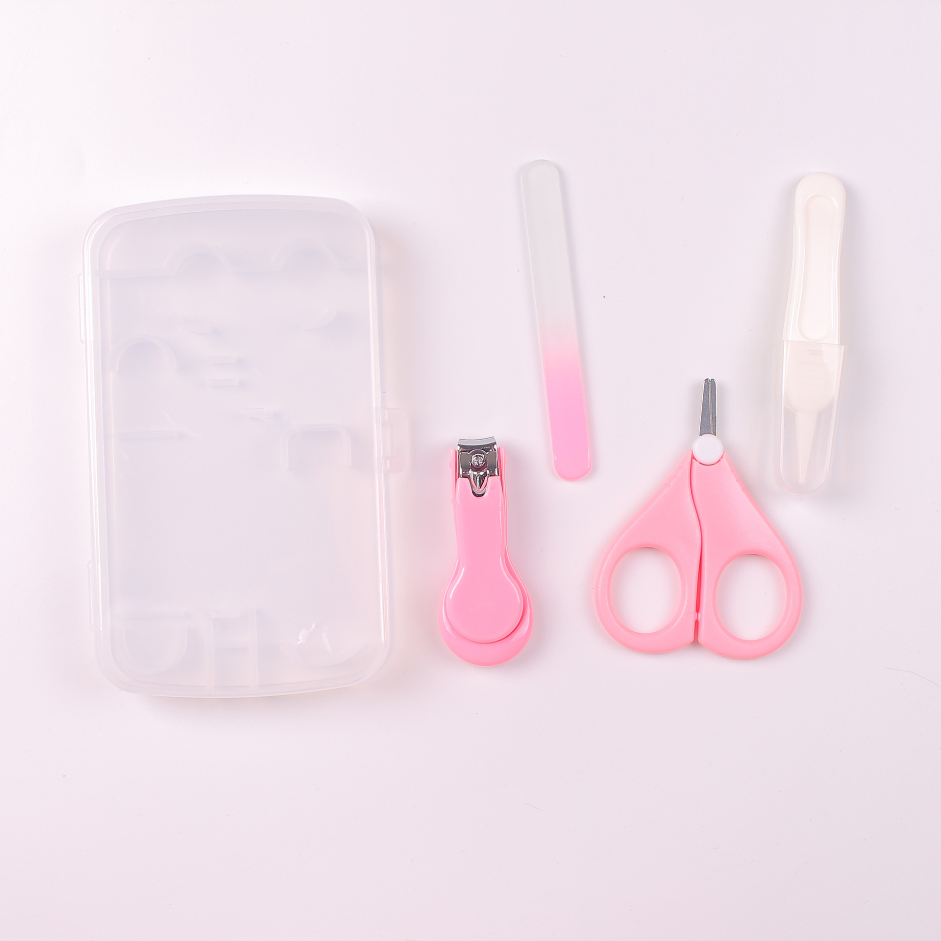 婴儿指甲剪4件套装新生儿宝宝指甲钳指甲刀宝宝安全护理剪刀工具