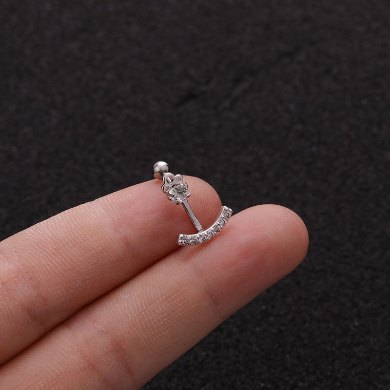 New product leaf thin rod zircon copper ear bone studs wholesale