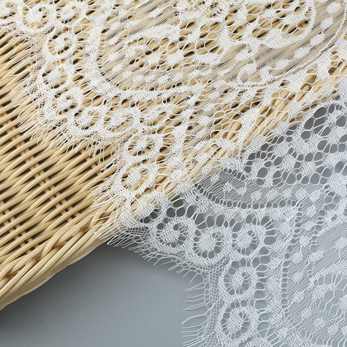 150cm non-elastic eyelash lace fabric nylon lace pressed yarn lace barcode eyelash curtain clothing lace