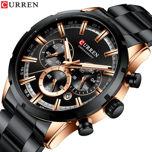 Curren/Carren new product 8355 men's watch waterproof quartz six-hand calendar steel belt business men's watch