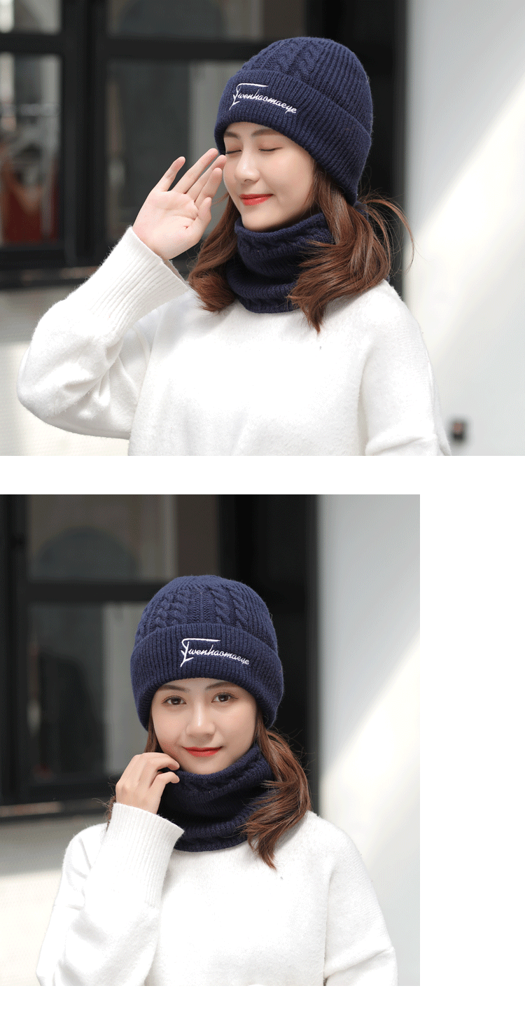 Cappello da donna in maglia di lana, alla moda, con fodera in pile, caldo, autunno inverno, all'ingrosso_voghion.com