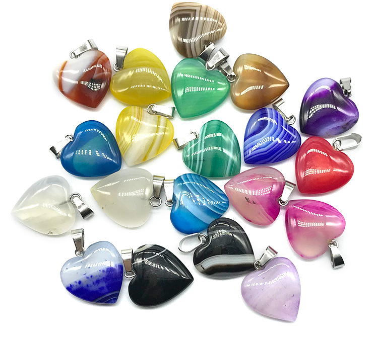 Agate Couleur Unie Satin Pendentif display picture 19