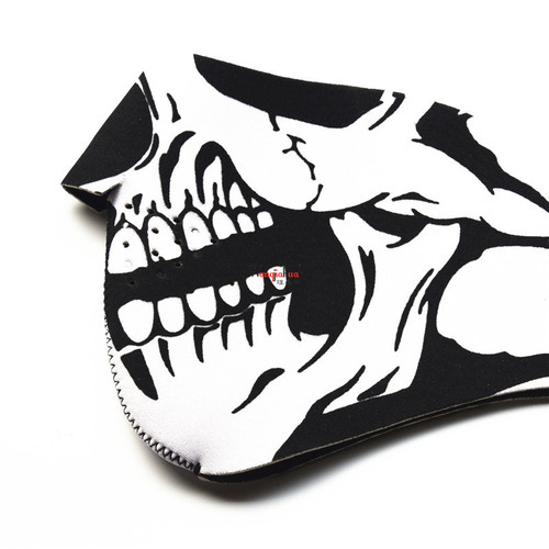 Black and white skull half face mask outdoor riding ghost face mask real CS sports tactical ghost game mask