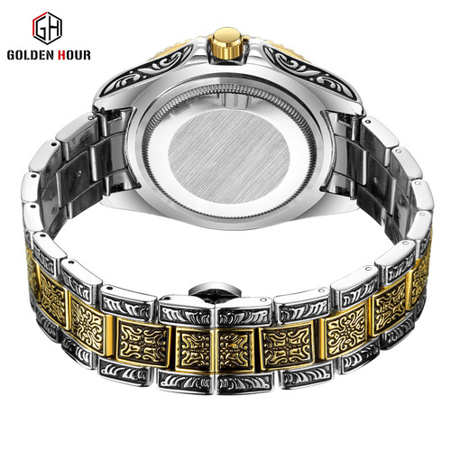 GH132 New Model Cross-Border Classic Quartz Men's Watch, Waterproof Steel Strap, Export Watch, Retro Watch