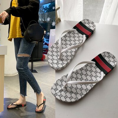 人字拖女夏时尚外穿平底凉拖防滑夹脚拖鞋海边厚底新款度假沙滩鞋