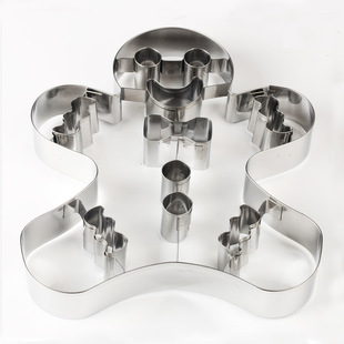 Baking Tools Stainless Steel Gingerbread Man Mold 3D Christmas Cookie Mold Shape DIY Fun