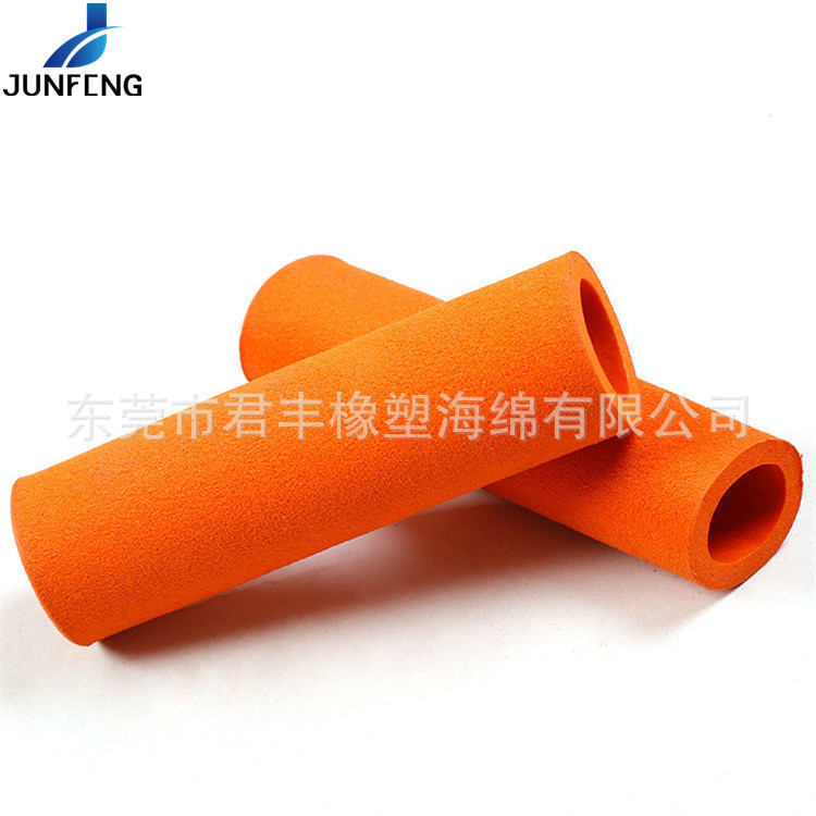 常平直销宠物绳防滑套管NBR橡塑发泡海绵握把橙色磨砂面