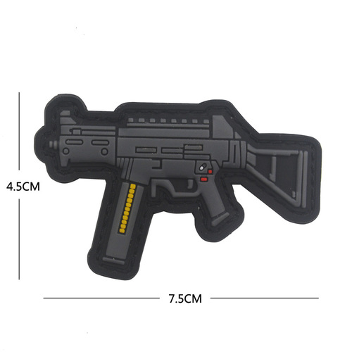 Amazon PVC Velcro Badge Q Version Weapon Badge Tactical Morale Badge Personalized Soft Rubber Backpack Sticker Military Fan Armband