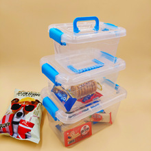 大中小號手提透明塑料收納盒贈品禮品用收納箱零食玩具百貨儲物盒