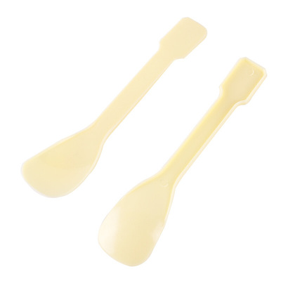 一次性小勺子 透明冰淇淋勺 布丁勺 酸奶勺 100只一包 黄色|ru