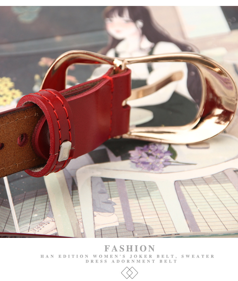 Simple Buckle Pure Cowhide Belt Wholesale display picture 6