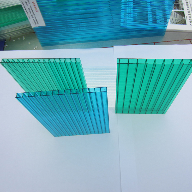 进口全新料双层阳光板 越美8mmPC阳光板 透明阳光板 pc空心阳光板