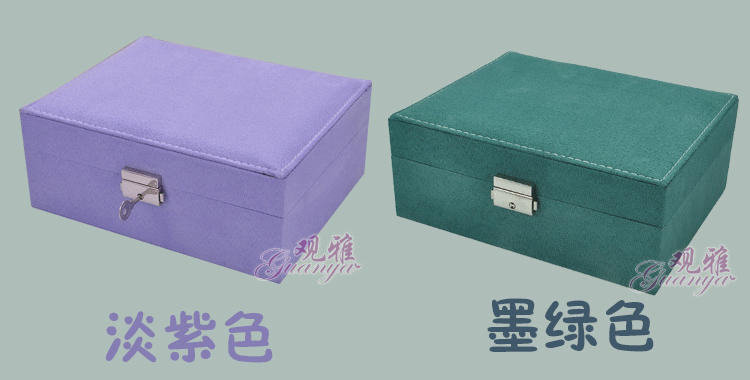 Flannel Double-layer Small Rectangular Box Chinese New Style Jewelry Storage display picture 1