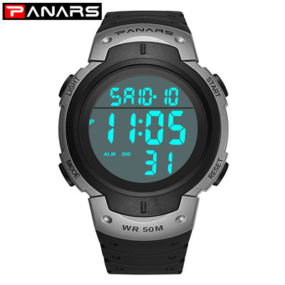 新电子表简约大屏运动表多功能登山防水夜光男士运动手表现货批发