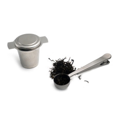 Stainless steel tea leak tea maker tea filter net tea clamp spoon dual-purpose integrated tea filter belt cover