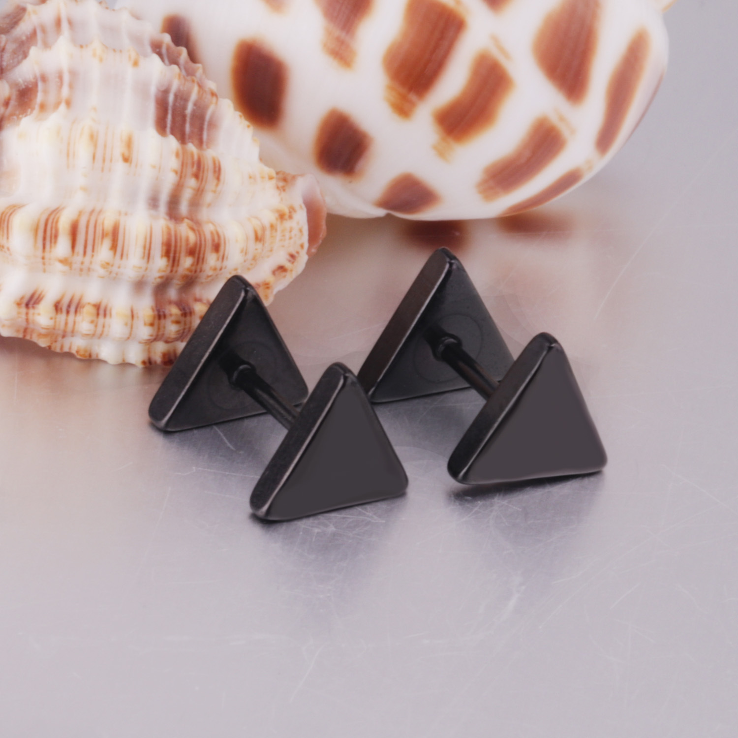 Simple Style Triangle Stainless Steel Plating Ear Studs 1 Pair display picture 12