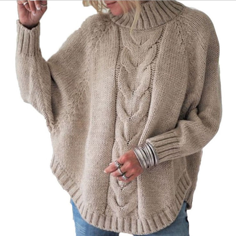 Suéter de punto con mangas de murciélago para mujer, popular en Amazon y eBay, éxito de ventas en otoño e invierno 2026, para comercio exterior.