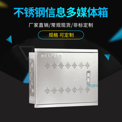 不锈钢信息多媒体箱 BXG400-H弱电箱 小型钢光纤入户防水电箱