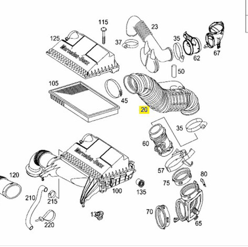 适用奔驰凌特威霆斯宾特唯雅诺进气管 6395281382