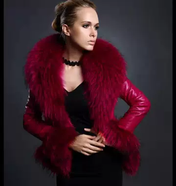European and American popular imitation raccoon fur collar imitation fur fur coat short cotton coat PU leather coat female - ShopShipShake