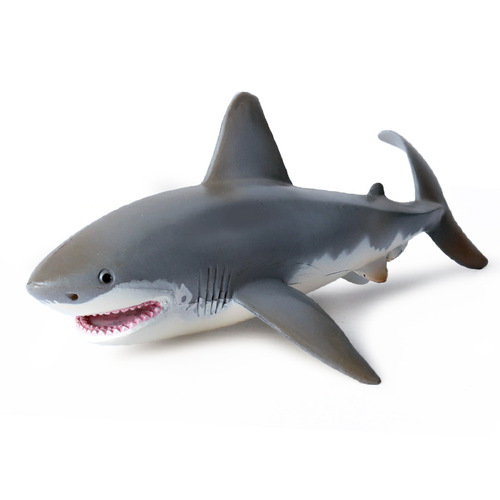 Children's simulated sea world wildlife plastic model great white shark static model toy shark figure