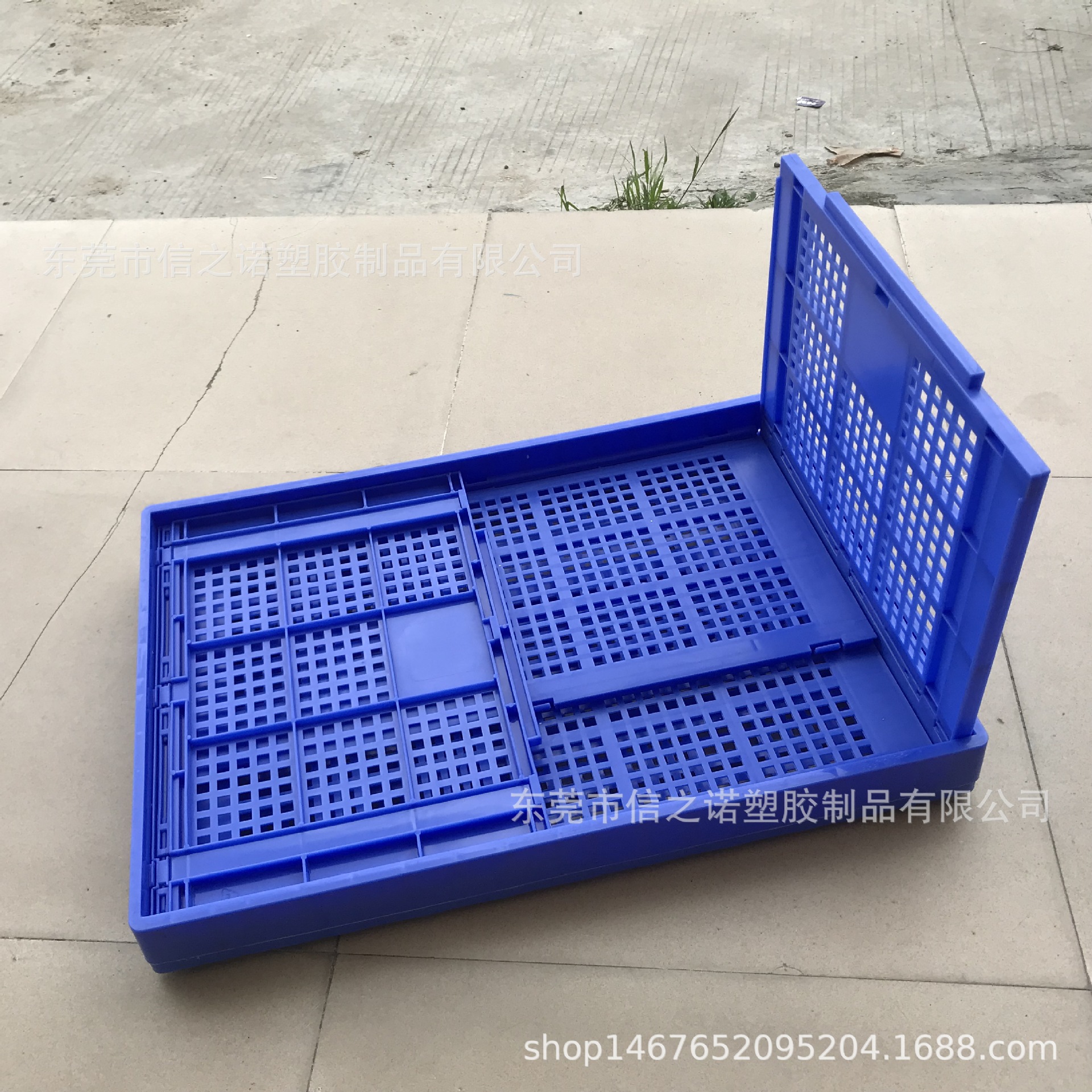 广州塑料折叠箩 收纳折叠式周转箩折叠筐670*450*360全新料折叠框