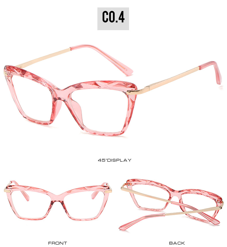 Crystal Lens Material Square Glasses Style Daily Occasion Simple Style Color Block Crystal Square Frameless Optical Glasses