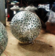 不锈钢雕塑 五金镂空圆球雕塑 广场地球仪灯光不锈钢雕塑定 做