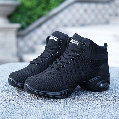 Autumn tall-heel height-increasing dance shoes with soft soles, square dance shoes with mesh surface, adult dance shoes for jazz dance and modern dance
