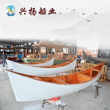 廠家供應歐式木船 兩頭尖裝飾船 手划船 4人觀光船豪華版尖頭木船