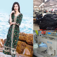 淘工厂杭州梭织女装加工定制小碎花连衣裙来图来样包工包料生产